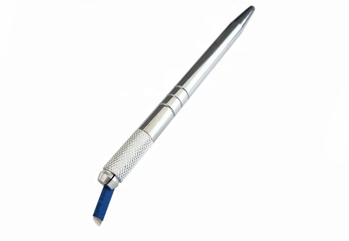 Одиночная бортовая ручка руководства металла для татуировки и конспектировать брови, серебряная ручная ручка для постоянного макияжа 0